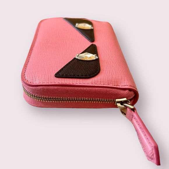 🌺🌸 Fendi Crayons Monster Eyes Pink Leather Wallet 🌸🌺 - Picture 3 of 10
